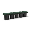  Color_Green/ Black Finish -- Pavilion Green Boucle Fabric Upholstered 5 pc Modular Bench IMAGE 1