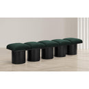  Color_Green/ Black Finish -- Pavilion Green Boucle Fabric Upholstered 5 pc Modular Bench IMAGE 2