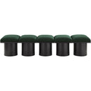  Color_Green/ Black Finish -- Pavilion Green Boucle Fabric Upholstered 5 pc Modular Bench IMAGE 3