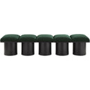 Meridian Pavilion Green Boucle Fabric Bench IMAGE 3