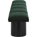  Color_Green/ Black Finish -- Pavilion Green Boucle Fabric Upholstered 5 pc Modular Bench IMAGE 4