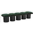 Meridian Pavilion Green Boucle Fabric Bench IMAGE 6