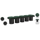  Color_Green/ Black Finish -- Pavilion Green Boucle Fabric Upholstered 5 pc Modular Bench IMAGE 7