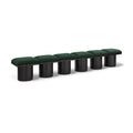  Color_Green/ Black Finish -- Pavilion Green Boucle Fabric Upholstered 6 pc Modular Bench IMAGE 1