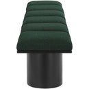 Meridian Pavilion Green Boucle Fabric Bench IMAGE 4