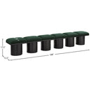  Color_Green/ Black Finish -- Pavilion Green Boucle Fabric Upholstered 6 pc Modular Bench IMAGE 7