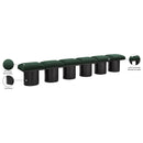  Color_Green/ Black Finish -- Pavilion Green Boucle Fabric Upholstered 6 pc Modular Bench IMAGE 8