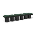  Color_Green/ Black Finish -- Pavilion Green Boucle Fabric Upholstered 6 pc Modular Bench IMAGE 1
