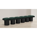  Color_Green/ Black Finish -- Pavilion Green Boucle Fabric Upholstered 6 pc Modular Bench IMAGE 2