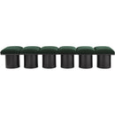  Color_Green/ Black Finish -- Pavilion Green Boucle Fabric Upholstered 6 pc Modular Bench IMAGE 3