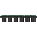 Meridian Pavilion Green Boucle Fabric Bench IMAGE 3