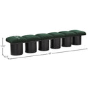 Meridian Pavilion Green Boucle Fabric Bench IMAGE 6