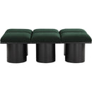 Color_Green/ Black Finish -- Pavilion Green Boucle Fabric Upholstered 6 pc Modular Bench IMAGE 3
