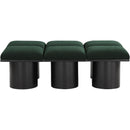 Meridian Pavilion Green Boucle Fabric Bench IMAGE 3
