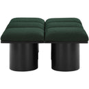  Color_Green/ Black Finish -- Pavilion Green Boucle Fabric Upholstered 6 pc Modular Bench IMAGE 4