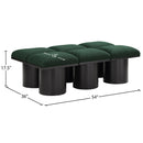 Color_Green/ Black Finish -- Pavilion Green Boucle Fabric Upholstered 6 pc Modular Bench IMAGE 6