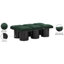  Color_Green/ Black Finish -- Pavilion Green Boucle Fabric Upholstered 6 pc Modular Bench IMAGE 7