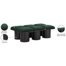 Meridian Pavilion Green Boucle Fabric Bench IMAGE 7