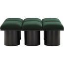  Color_Green/ Black Finish -- Pavilion Green Boucle Fabric Upholstered 6 pc Modular Bench IMAGE 3