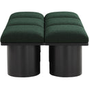  Color_Green/ Black Finish -- Pavilion Green Boucle Fabric Upholstered 6 pc Modular Bench IMAGE 4
