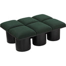  Color_Green/ Black Finish -- Pavilion Green Boucle Fabric Upholstered 6 pc Modular Bench IMAGE 5