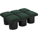 Meridian Pavilion Green Boucle Fabric Bench IMAGE 5