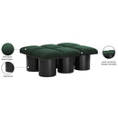 Meridian Pavilion Green Boucle Fabric Bench IMAGE 8