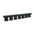  Color_Green/ Black Finish -- Pavilion Green Boucle Fabric Upholstered 7 pc Modular Bench IMAGE 1