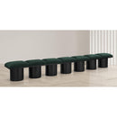  Color_Green/ Black Finish -- Pavilion Green Boucle Fabric Upholstered 7 pc Modular Bench IMAGE 2