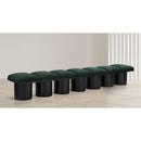  Color_Green/ Black Finish -- Pavilion Green Boucle Fabric Upholstered 7 pc Modular Bench IMAGE 2