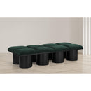  Color_Green/ Black Finish -- Pavilion Green Boucle Fabric Upholstered 8 pc Modular Bench IMAGE 2