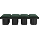  Color_Green/ Black Finish -- Pavilion Green Boucle Fabric Upholstered 8 pc Modular Bench IMAGE 3