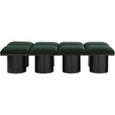 Meridian Pavilion Green Boucle Fabric Bench IMAGE 3