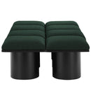  Color_Green/ Black Finish -- Pavilion Green Boucle Fabric Upholstered 8 pc Modular Bench IMAGE 4