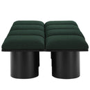 Meridian Pavilion Green Boucle Fabric Bench IMAGE 4