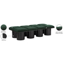 Meridian Pavilion Green Boucle Fabric Bench IMAGE 7