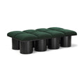  Color_Green/ Black Finish -- Pavilion Green Boucle Fabric Upholstered 8 pc Modular Bench IMAGE 1