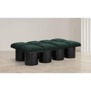  Color_Green/ Black Finish -- Pavilion Green Boucle Fabric Upholstered 8 pc Modular Bench IMAGE 2