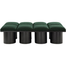  Color_Green/ Black Finish -- Pavilion Green Boucle Fabric Upholstered 8 pc Modular Bench IMAGE 3