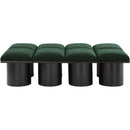 Meridian Pavilion Green Boucle Fabric Bench IMAGE 3