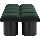  Color_Green/ Black Finish -- Pavilion Green Boucle Fabric Upholstered 8 pc Modular Bench IMAGE 4