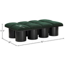 Meridian Pavilion Green Boucle Fabric Bench IMAGE 7