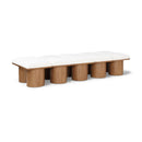  Meridian Pavilion Cream Boucle Fabric Upholstered 10 pc Modular Bench IMAGE 1