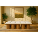  Meridian Pavilion Cream Boucle Fabric Upholstered 10 pc Modular Bench IMAGE 2