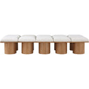  Meridian Pavilion Cream Boucle Fabric Upholstered 10 pc Modular Bench IMAGE 3