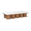  Meridian Pavilion Cream Boucle Fabric Upholstered 10 pc Modular Bench IMAGE 1