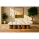  Meridian Pavilion Cream Boucle Fabric Upholstered 10 pc Modular Bench IMAGE 2