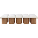  Meridian Pavilion Cream Boucle Fabric Upholstered 10 pc Modular Bench IMAGE 3
