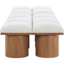  Meridian Pavilion Cream Boucle Fabric Upholstered 10 pc Modular Bench IMAGE 4