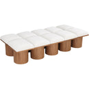  Meridian Pavilion Cream Boucle Fabric Upholstered 10 pc Modular Bench IMAGE 5